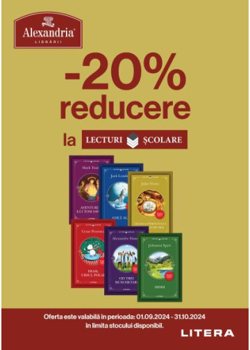 20% reducere la zeci de titluri de la editura LITERA