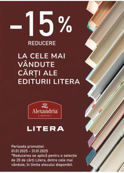 15% reducere pentru cele mai apreciate titluri Litera