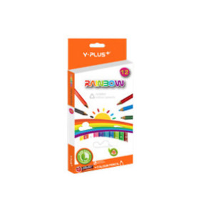 Creioane color Raibow Jumbo cu ascutitoare - 12 buc - Y-Plus