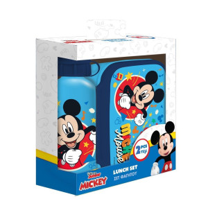 Set Mickey Mouse - cutie sandwich si sticla aluminiu