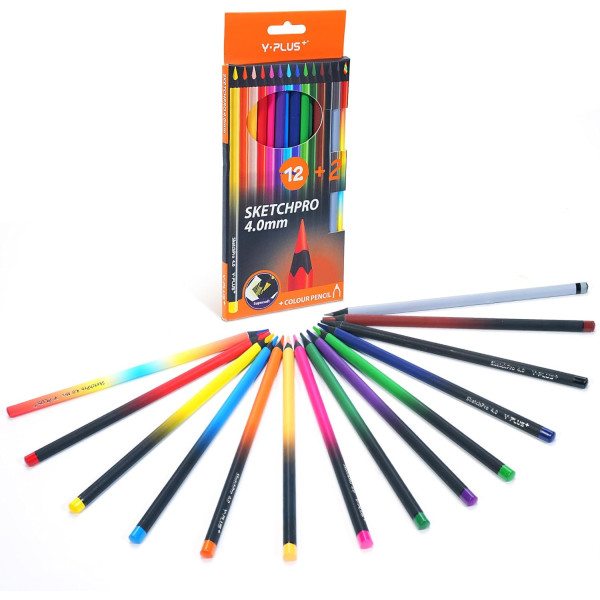 Creioane color super soft SKETCHPRO mina 4 mm - 14 buc - Y-Plus