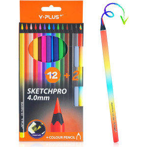 Creioane color super soft SKETCHPRO mina 4 mm - 14 buc - Y-Plus