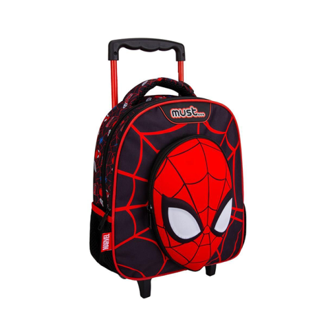 Ghiozdan troller Spiderman negru clasa 1/4, 2 fermoare