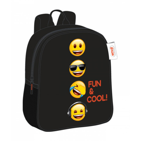 Ghiozdan Prescolari EMOJI CLASIC Negru 1fermoar 28HX24X9cm