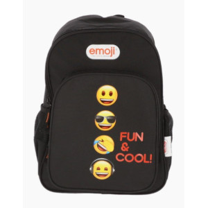 Ghiozdan Prescolari Emoji 2 Fermoare 38HX27X12cm Negru