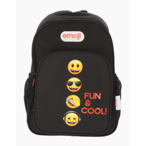 Ghiozdan Prescolari Emoji 2 Fermoare 38HX27X12cm Negru