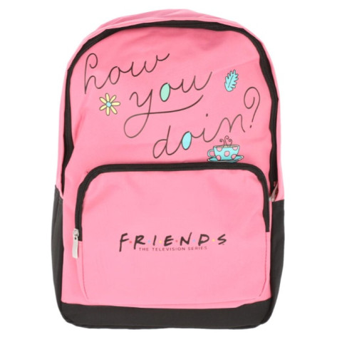 Ghiozdan Teens Friends Roz 2fermoare 42HX30X14cm