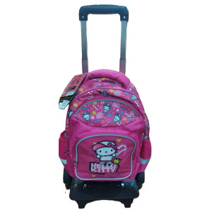 Ghiozdan Scolar Troller Hello Kitty 3fermoare 40HX28X20Cm Roz