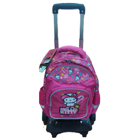 Ghiozdan Scolar Troller Hello Kitty 3fermoare 40HX28X20Cm Roz