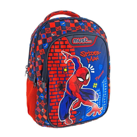 Ghiozdan Spiderman albastru clasa 1/4, 3 fermoare