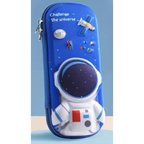 Penar oval cu compartiment rigid imprimat cu model 3D Astronaut, 1 fermoar