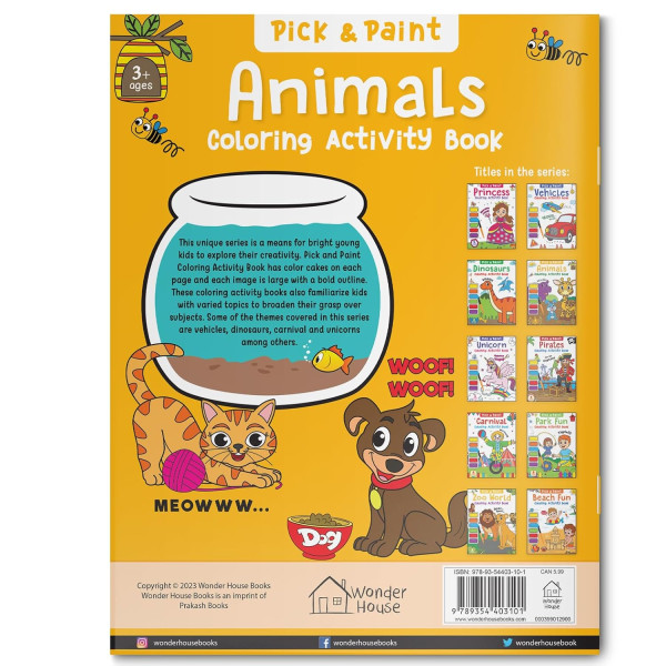 Pick and Paint - Coloring Activity Book For Kids : Animals