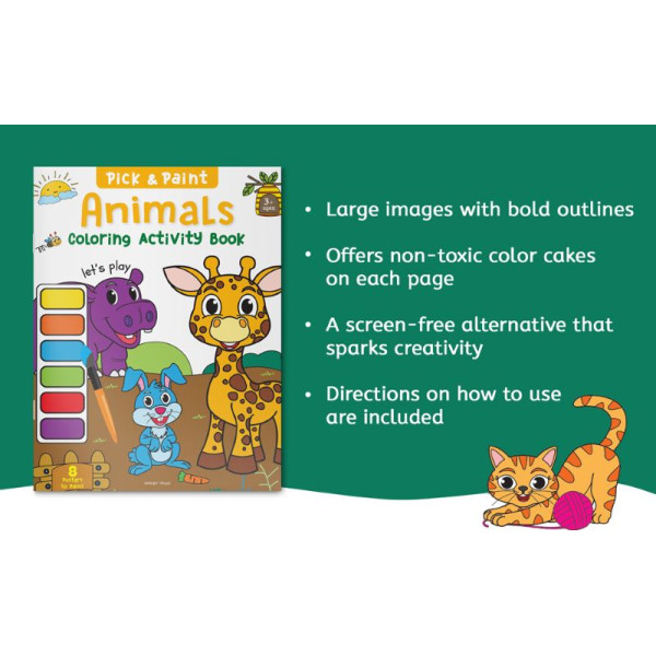 Pick and Paint - Coloring Activity Book For Kids: Zoo World