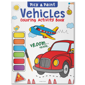 Pick and Paint - Coloring Activity Book For Kids: Vehicles