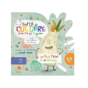 Porția de culoare: Fructe și legume - Carte de colorat cu rime