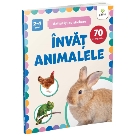 Învăț animalele. Activități cu stickere 2-4 ani