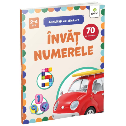 Învăț numerele. Activități cu stickere 2-4 ani